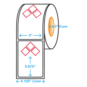 GHS Stock Thermal Transfer Labels - 3-Symbol Roll, 4" x 6" - ICC USA