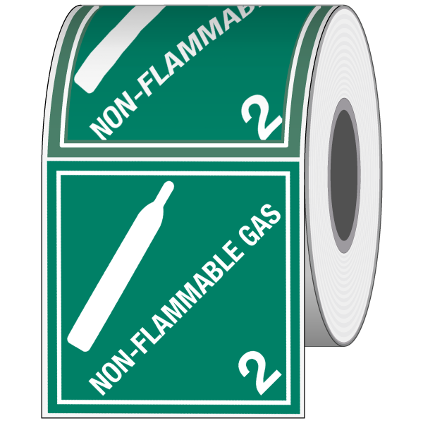 Hazard Class 2.2 - Non-Flammable Gas, Worded, Vinyl Label, 500/roll - ICC USA Hazard Class 2.2 - Non-Flammable Gas, Worded, Vinyl Label, 500/roll - ICC USA