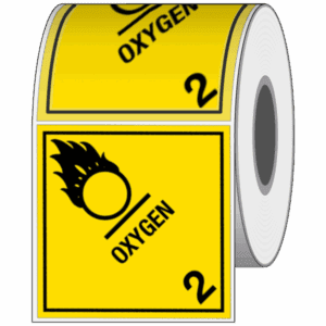 Hazard Class 2.2 (5.1) - Oxygen, Worded, High-Gloss Label, 500/roll - ICC USA
