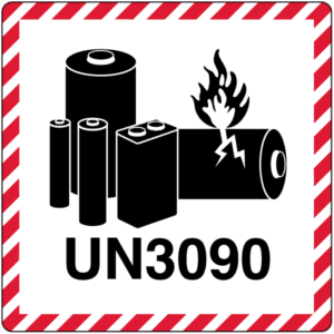 UN 3090 Lithium Battery Mark – 100x100mm, Gloss Paper Label, 500/roll - ICC USA