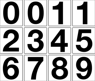 Numbering Kit, 1200 Numbers, 3-1/2, Clear Mylar - ICC Compliance