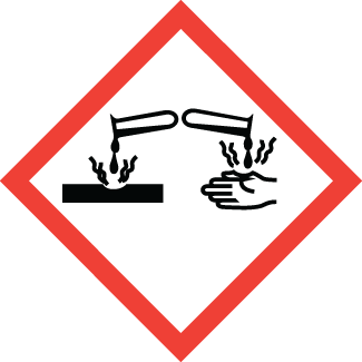 Corrosive to Skin Eyes and/or Metals, GHS Pictogram Label, 1" x 1", Gloss Paper, 80/Sheet - ICC USA