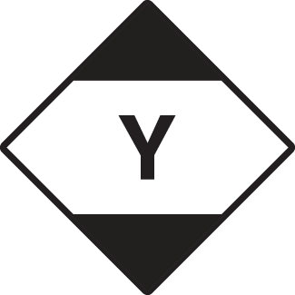 Limited Quantity ‘Y’ Label - 4″ x 4″, Vinyl Label, 500/Roll - ICC USA