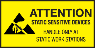 Attention: Static Sensitive Devices - 2" x 1", Gloss Paper, 500/Roll - ICC USA
