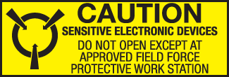 Caution: Sensitive Electronic Devices Do Not Open - 3" x 1", Gloss Paper, 500/Roll - ICC USA