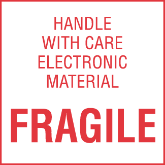 Handle With Care - Electronic Material - Fragile, 4 x 4, Gloss Paper,  500/Roll - ICC Compliance Center Inc - USA