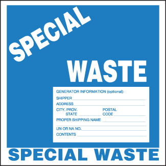 Special Waste Label - 6" x 6", Thermalabel, Preprinted - ICC USA