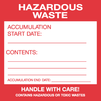 Hazardous Waste Label, 6" x 6", Thermalabel, Preprinted - ICC USA