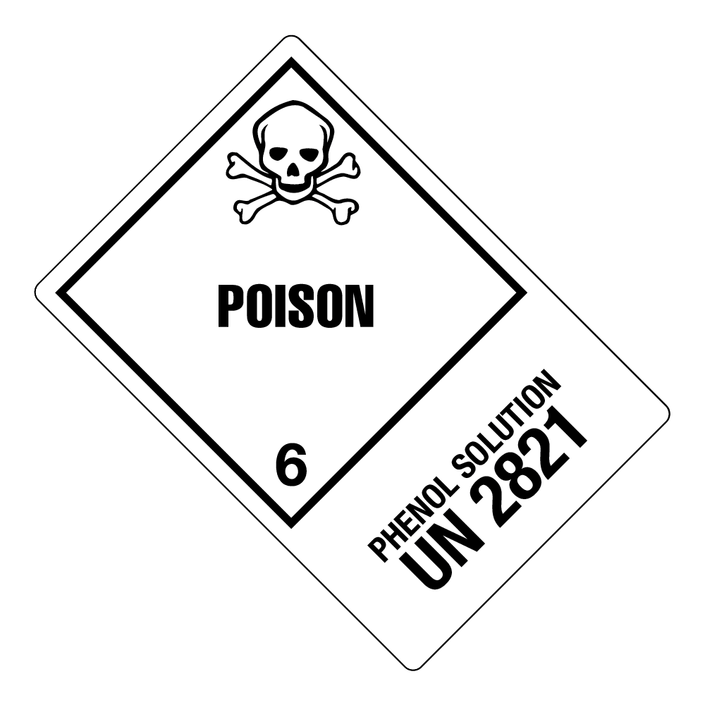 Hazard Class 6.1 Posionous Material, 4" x 6", Thermalabel, Worded Proper Shipping Name Label