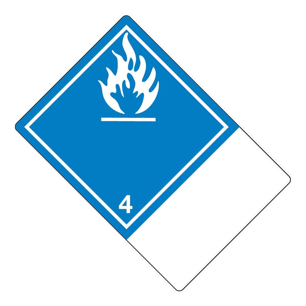 Hazard Class 4.3 - Dangerous When Wet Material, Non-Worded, Vinyl Label, Shipping Name-Large Tab, Blank, 500/roll - ICC USA