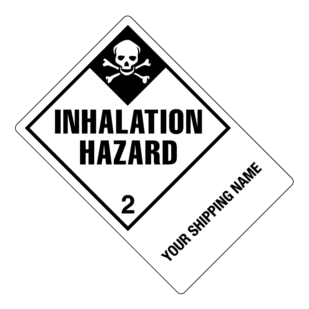 Hazard Class 2.3 Inhalation Hazard, 4" x 6", Gloss Paper, Worded