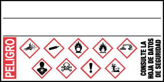 2" x 1" GHS Lab Label (USA) Spanish - Pack of 10 (40/sheet) - Danger - ICC USA