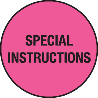Special Instructions, 1.125" Round, Fluorescent Paper, 500/Roll - ICC USA