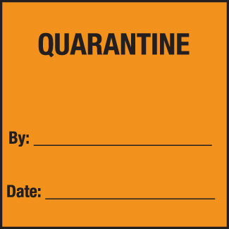 Quarantine, 3" x 3", Fluorescent Paper, 500/Roll - ICC USA