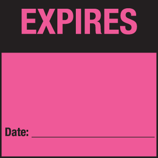 Expires - 3" x 3", Fluorescent Paper, 500/Roll - ICC USA