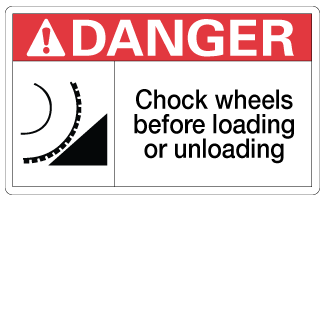 Chock Wheels Before Loading or Unloading - 3" x 5", Package of 5, English - ICC USA