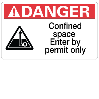 Confined Space Enter by Permit Only - 3" x 5", Package of 5, English - ICC USA