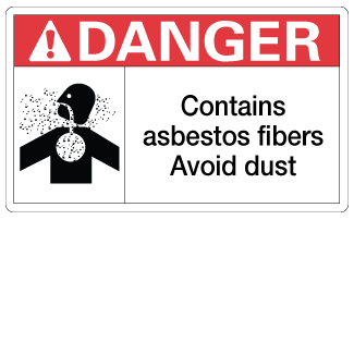 Contains Asbestos Fibers Avoid Dust, 3" x 5", Package of 5, English - ICC USA