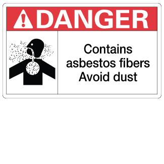 Contains Asbestos Fibers Avoid Dust - 3" x 5", Package of 5, English - ICC USA