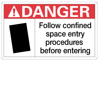 Follow Confined Space Entry Procedures Before Entering - 3" x 5", Package of 5, English - ICC USA