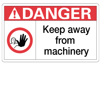 Keep Away From Machinery - 3" x 5", Package of 5, English - ICC USA