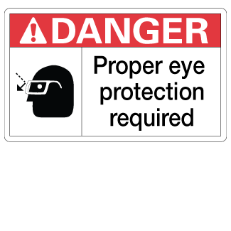 Proper Eye Protection Required, 3" x 5", Package of 5, English - ICC USA