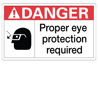 Proper Eye Protection Required - 3" x 5", Package of 5, English - ICC USA