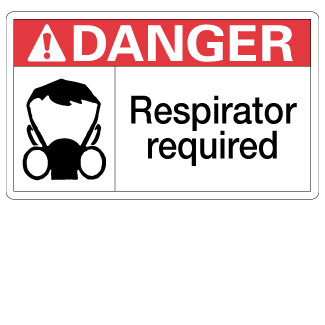 Respirator Required - 3" x 5", Package of 5, English - ICC USA