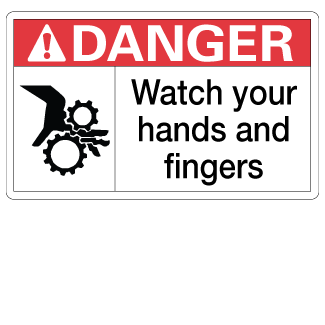 Watch Your Hands and Fingers - 3" x 5", Package of 5, English - ICC USA