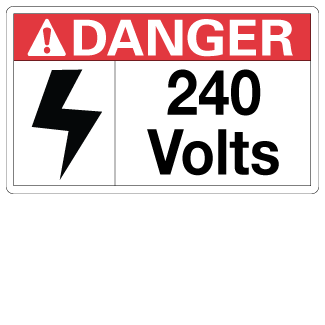 240 Volts - 3" x 5", Package of 5, English - ICC USA