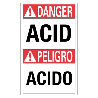 Acid/Acido - 3" x 5", Package of 5, English/Spanish - ICC USA