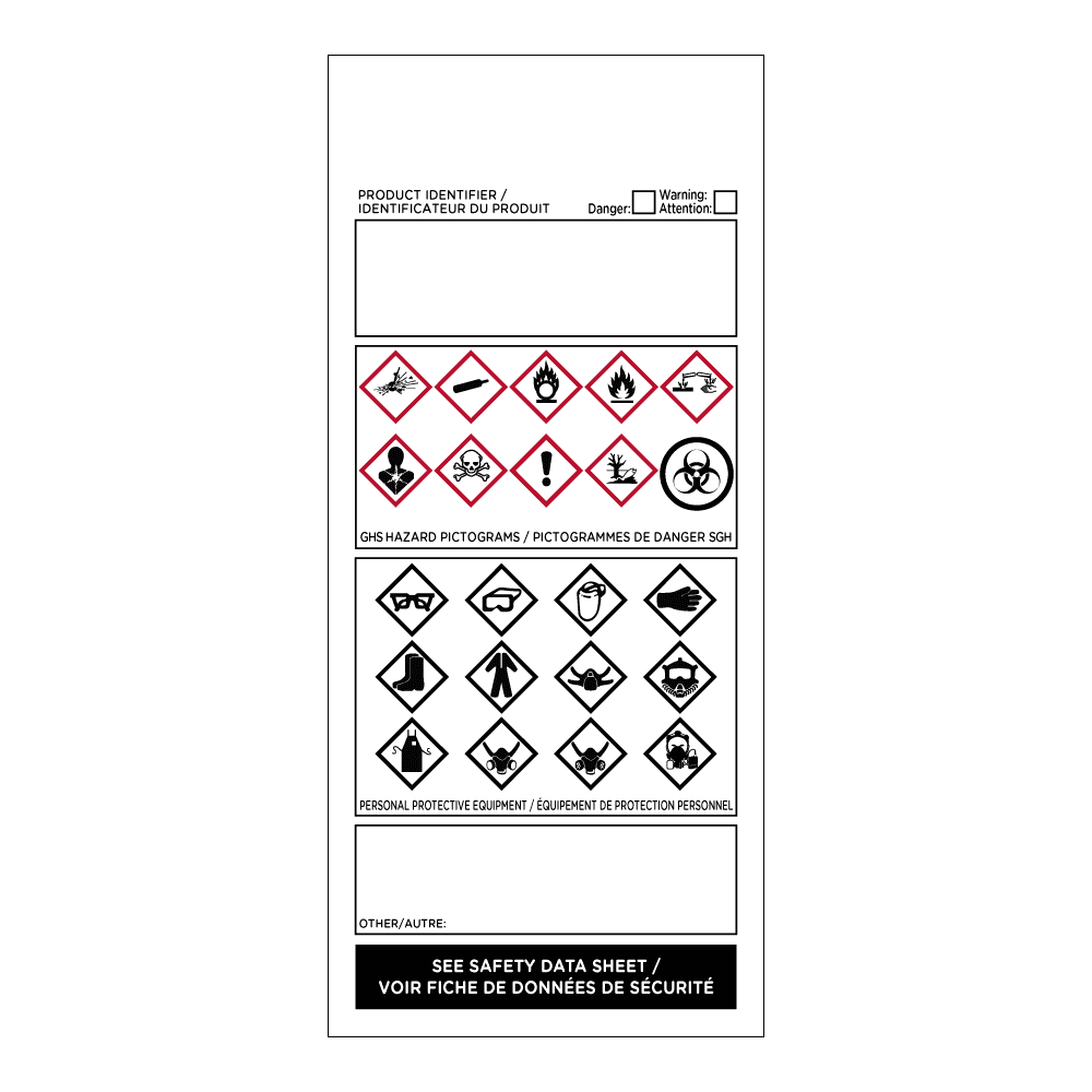 2" x 4" GHS Workplace Label - Self Laminating, English/French, Package of 25 - ICC USA