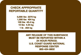 Reportable Quantity, 4" x 2.75", Gloss Paper, 1000/Roll - ICC USA