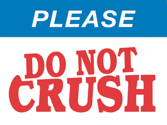 Please Do Not Crush, 4" x 3", Gloss Paper, 500/Roll - ICC USA