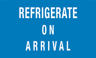 Refrigerate on Arrival, 5" x 3", Gloss Paper, 500/Roll - ICC USA