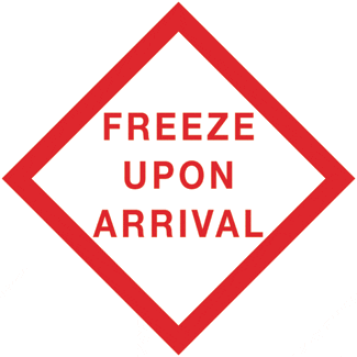 Freeze Upon Arrival, 4" x 4", Gloss Paper, 500/Roll - ICC USA