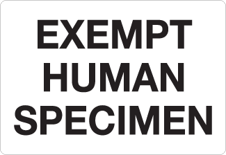 Exempt Human Specimen - 4" x 2.75", Gloss Paper, 500/Roll - ICC USA