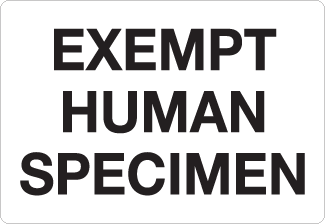 Exempt Human Specimen, 4" x 2.75", Gloss Paper, 500/Roll - ICC USA