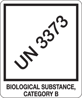 UN 3373 Biological Substance, Category B, 4" x 4.75", Gloss Paper, 500/Roll - ICC USA