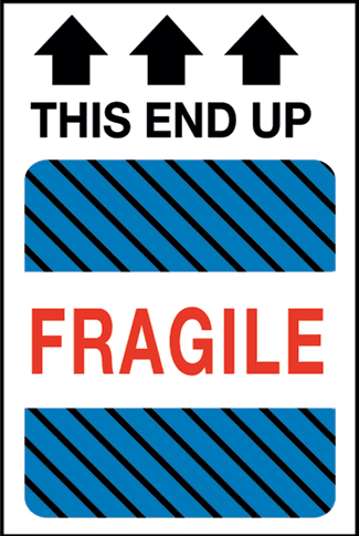 Handle With Care - Electronic Material - Fragile, 4 x 4, Gloss Paper,  500/Roll - ICC Compliance Center Inc - USA