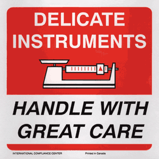 Handle With Care - Electronic Material - Fragile, 4 x 4, Gloss Paper,  500/Roll - ICC Compliance Center Inc - USA