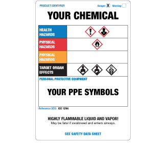 Custom Preprinted Label - 4" x 6" GHS Workplace Orange System, 500/Roll - ICC USA