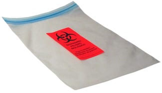 Leakprook Primary Bag with Trilingual Biohazard Label - 9″ x 12″ - ICC USA