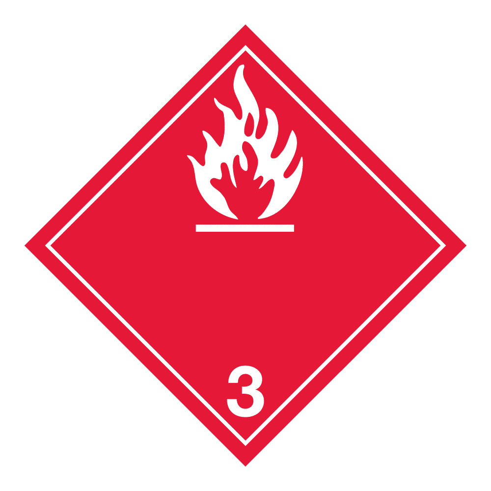 Hazard Class 3 - Flammable Liquid, Permanent Self-Stick Vinyl, Non-Worded Placard - ICC USA