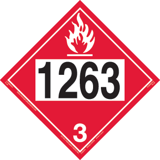 UN 1263, Hazard Class 3 - Flammable Liquid, Permanent Self-Stick Vinyl - ICC USA