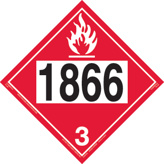 UN 1866, Hazard Class 3 - Flammable Liquid, Permanent Self-Stick Vinyl - ICC USA