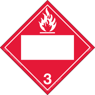 Hazard Class 3 - Flammable Liquid, Permanent Self-Stick Vinyl, Blank - ICC USA