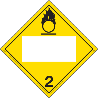 Hazard Class 2.2 (5.1) - Oxygen, Permanent Self-Stick Vinyl, Blank - ICC USA