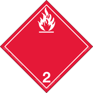 Hazard Class 2.1 - Flammable Gas, Permanent Self-Stick Vinyl, Non-Worded Placard - ICC USA