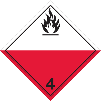 Hazard Class 4.2 - Substances Liable to Spontaneous Combustion, Permanent Self-Stick Vinyl, Non-Worded Placard - ICC USA